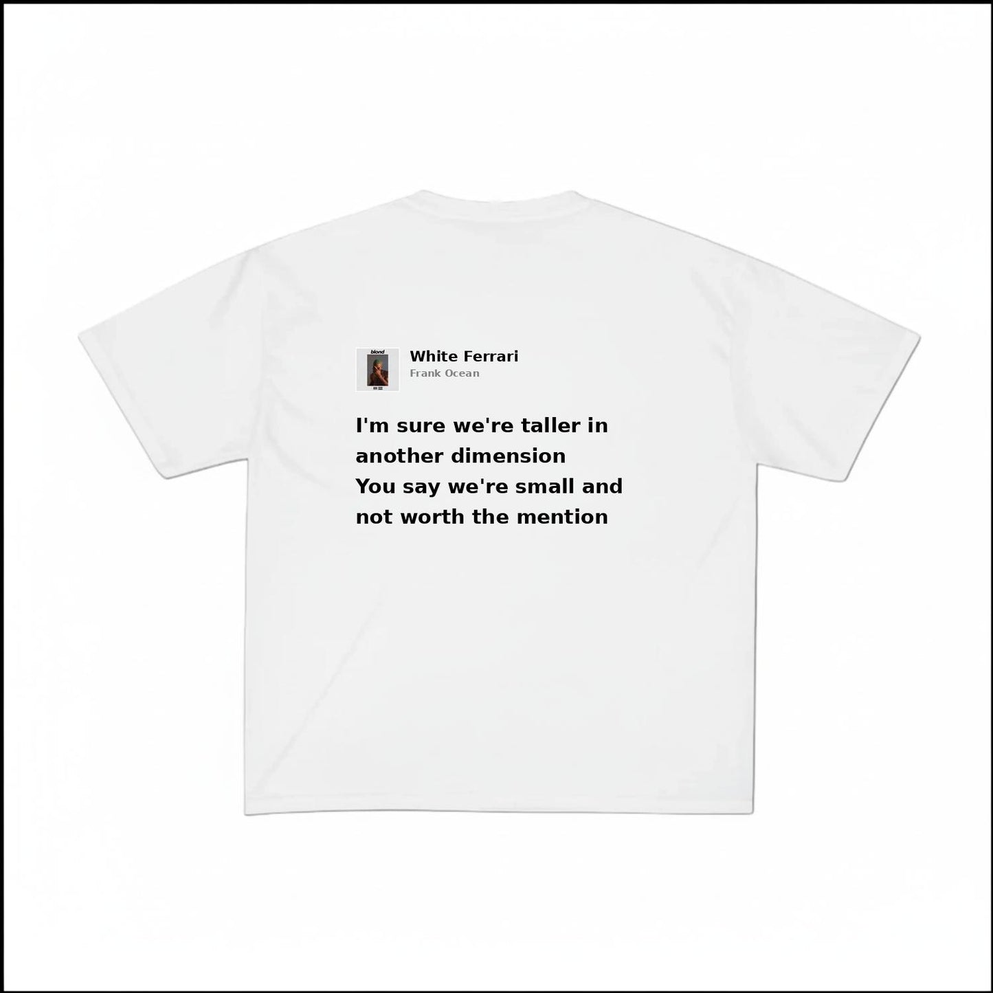 WHITE FERRARI - FRANK OCEAN | BASIC TEE