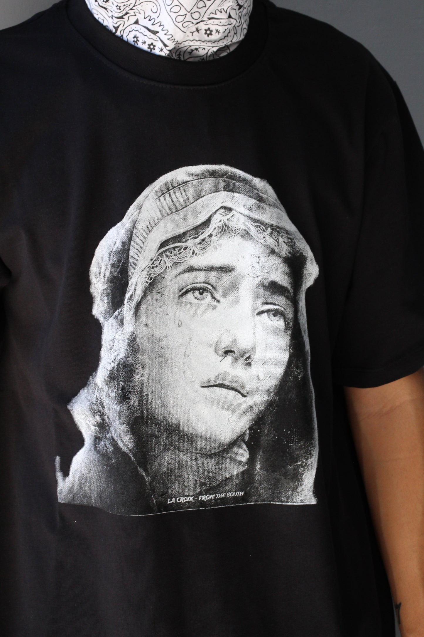 VIRGIN MARY - BLACK TEE | LA CROIX x UNDERGROUND