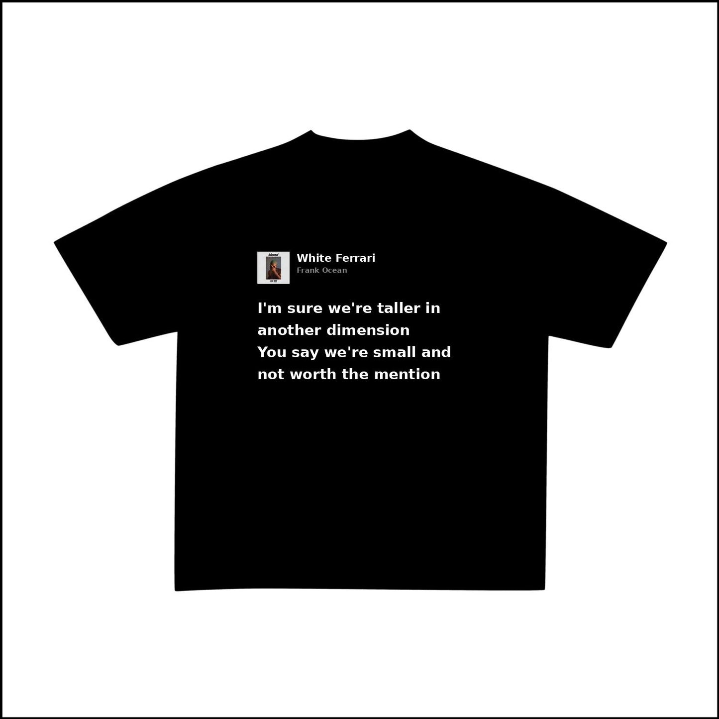 WHITE FERRARI - FRANK OCEAN | BASIC TEE