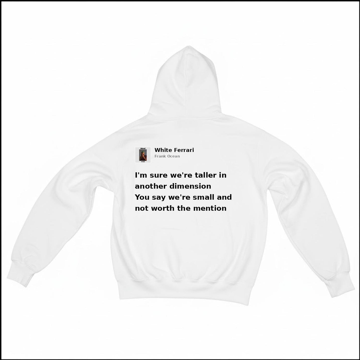 WHITE FERRARI - FRANK OCEAN | BASIC HOODIE